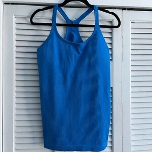 Lululemon Athletica Fitted Blue Backless Tank Top